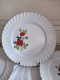 Cinq Assiettes Plates Faïence Keller & Guérin Décor De Fleurs  Modèle Tradition - Lunéville (FRA)