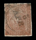 Antichi Stati Italiani - Parma - 1852 - 25 Cent Bruno Rosso (8) - Usato - Cert. Cilio - Autres & Non Classés