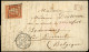 Let EMISSION DE 1849 - 5    40c. Orange, Obl. GRILLE S. LAC, Càd (GS) PARIS (GS) 18/8/50, Arr. BEAURAING Belgique 20/8,  - 1849-1876: Periodo Classico