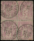 TYPE SAGE - 95a   5f. Lilas-rose Sur Lilas Pâle, BLOC De 4 Obl. Càd PARIS 18/2/07, Ch. De Consolidation, TB. C - 1876-1898 Sage (Tipo II)