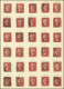 GRANDE BRETAGNE 26 : 1p. Rouge Carminé, 151 Ex. Obl., N° De Planches Différents, Dont N°225, Dans L'ensemble TB - Used Stamps