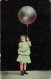 ENFANTS - Dessins D'enfants - Petite Fille - La Lune - Colorisé - Carte Postale Ancienne - Dibujos De Niños