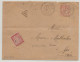 FRANCE 1902 Lettre Taxee Affranchissement MOUCHON 15c De PERON AIN Pour Avoué à GEX Taxe 30c - 1900-02 Mouchon