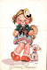 Illustration Signée Mart (Mabel Lucie Attwell) Fillette Et Son Chien: Bonne Année - Carte P.O. N° 6 - Attwell, M. L.
