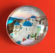 View Of Santorini Island Thera Aegean Sea Round Fridge Magnet Souvenir, Greece - Tourism