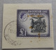 1959 Rhodesia & Nyasaland £1 Definitive Used On Piece Postmarked 12 Aug ( Day If Issue ) Stains - Rhodesia & Nyasaland (1954-1963)