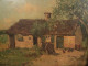 Delcampe - Ancien Tableau Paysage Ferme Poules Barbizon XIXème - Huiles