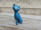 Delcampe - Statue Chat Porcelaine Émail Turquoise - Andere & Zonder Classificatie