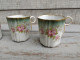 Six Tasses à Thé Porcelaine Décor Roses Et Dorure XIXème - Otros & Sin Clasificación