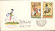 TCHECOSLOVAQUIE SERIE LETTRES FDC "PEINTURE DE CHEVAUX" POUR L'ALLEMAGNE 1972 - Storia Postale