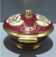 Delcampe - -POT COUVERT MINI SOUPIERE BONBONNIERE PORCELAINE De LIMOGES Dorure Fleurs    E - Limoges (FRA)