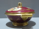 Delcampe - -POT COUVERT MINI SOUPIERE BONBONNIERE PORCELAINE De LIMOGES Dorure Fleurs    E - Limoges (FRA)