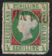 L1 HELGOLAND Auf 1/2 Shilling Dunkelbläulichgrün/karmin - Helgoland Nr. 1 Typ I - Héligoland