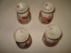 O15 / Lot De 4 Coquetiers En Porcelaine - Fait Mains -  Décor Asiatique - Japon - Egg Cups
