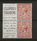 1924 MH Great Britain SG 420d Part Booklet Pane With Adverticement Labels - Unused Stamps