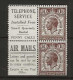 1929 MH Great Britain SG 436b Part Booklet Pane With Adverticement Labels - Unused Stamps