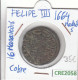 CRE2058 MONEDA ESPAÑA FELIPE IV 16 MARAVEDIS 1664 MADRID COBRE BC - Autres & Non Classés