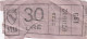 ATAC - ROMA  _ Anni '50-'60 /  Ticket  _ Biglietto Da Lire 30 - Europe