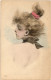 PC ARTIST SIGNED, HENRI BOUTET, ART NOUVEAU, LADY, Vintage Postcard (b49575) - Boutet