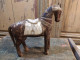 Delcampe - Paire De Chevaux Orientaux Bois Ornements Laiton Nacre Os / Cheval Horse - Oriental Art