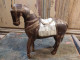 Delcampe - Paire De Chevaux Orientaux Bois Ornements Laiton Nacre Os / Cheval Horse - Art Oriental