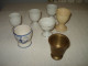 O15 / Lot De 7 Anciens  Coquetiers - Porcelaine , Faïence  Laiton Et Terre Cuite - Egg Cups