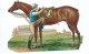 Découpis Grand Format 13,  Jockey Qui Se Met En Selle, Thème Hippisme, Chevaux ... - Animales