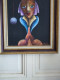 Alain RIGOLLIER (1955- ) Huile Sur Toile "Portrait Femme Aux Yeux Bleus" Inspiration Cubiste école Française - Acrylic Resins