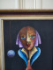 Delcampe - Alain RIGOLLIER (1955- ) Huile Sur Toile "Portrait Femme Aux Yeux Bleus" Inspiration Cubiste école Française - Acryliques