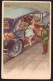 Cartolina Umoristica Bambina Che Scende Dall' Auto - Viaggiata 1938 - Petersen, Hannes