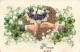 COUPLE - Je Vous Aime - Deux Mains Se Donnant Un Bouquet De Fleurs - Carte Postale Ancienne - Paare