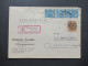 Bizone 7.1948 Band / Netzaufdruck MiF Einschreiben Not R-Zettel Stempel Deggendorf Umschlag Drogerie Crusilla - Brieven En Documenten