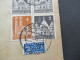 1948 Bizone Bauten MiF Nr.73 Als Oberrand 4er Block Mit OR Als "Leerfeld" Zähnungsabart!! Fernbrief Ab Passau - Covers & Documents