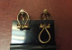 2 BOUCLES D'OREILLES VINTAGE OR PLAQUE SIGNE MURAT Fermeture Par CLIPS - Ohrringe