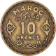 Monnaie, Maroc, Mohammed V, 10 Francs, 1371, Paris, TTB+, Bronze-Aluminium - Maroc