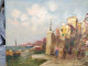 Ancien Tableau Paysage Port Méditerranéen Signé Peintre à Identifier - Oelbilder