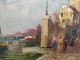 Delcampe - Ancien Tableau Paysage Port Méditerranéen Signé Peintre à Identifier - Olii