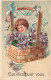 FANTAISIES - Cueillies Pour Vous - Petite Fille Dans Un Panier à Fleurs - Colorisé -  Carte Postale Ancienne - Bebes