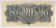 Ceskoslovenska CECOSLOVACCHIA  Czechoslovakia 20 KORUN 1944 Specimen Pick#47s Lotto 1611 - República Checa