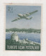 TURKEY,TURKEI,TURQUIE ,1950 2,5 L PLANE OVER RUMELI HISARI FORTRESS AIRMAIL STAMP ,MNH BUT STAINED AND YELLOWED - Blokken & Velletjes