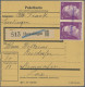 Dt. Besetzung II WK - Luxemburg: 1943/1944, Partie Von 24 Paketkartenstammteilen - Bezetting 1938-45