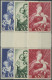 Delcampe - Saarland (1947/56): 1954/1955 'Dürer': Die Zwei Ausgaben Mit Je Drei Marken Mit - Unused Stamps