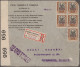 Dominican Republic: 1898/1916, Three Commercial Covers: Coat Of Arms 5c. Blue (M - Dominicaanse Republiek