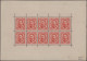 Luxembourg: 1906/1945, Two Mint Mini Sheets, 1906 Wilhelm 10c. Red (Michel No. 7 - Other & Unclassified