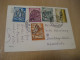 SAN MARINO 1962 To Duisburg Germany Lavaredo Cervino Titano Sassolungo Mountains Plane 5 Stamp Cancel Postcard Italy - Lettres & Documents