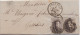 34216# BELGIQUE LEOPOLD MEDAILLON ARRONDI PAIRE N° 10A BELLES MARGES LETTRE Obl P 51 GRAMMONT 1859 Pour GOSSELIES - 1849-1865 Medaillen (Sonstige)