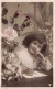 ENFANT - Petite Fille écrivant Une Lettre - Carte Postale Ancienne - Portraits