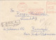 AMOUNT 1.75, SIBIU, RED MACHINE STAMPS ON REGISTERED COVER, 1962, ROMANIA - Covers & Documents