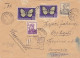 BUTTERFLY, CONSTRUCTIONS WORKER, SAILOR, STAMPS ON REGISTERED COVER, 1957, ROMANIA - Briefe U. Dokumente