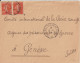 1914 - SEMEUSE SURCHARGEE CROIX-ROUGE X 2 / ENVELOPPE Avec CONVOYEUR LIGNIERES à ST FLORENT ! => GENEVE - 1906-38 Sower - Cameo